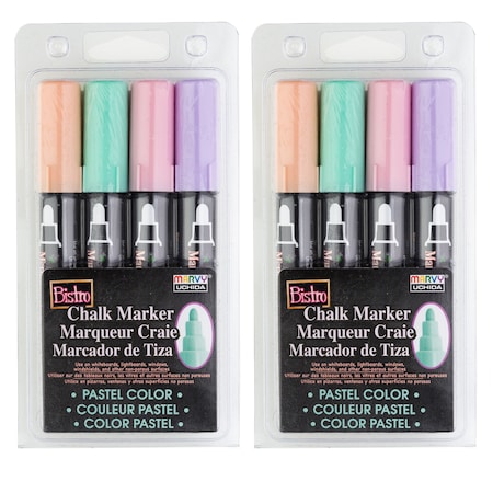 Bistro Chalk Markers, Broad Tip, Pastel Colors, 4 Per Set, PK2